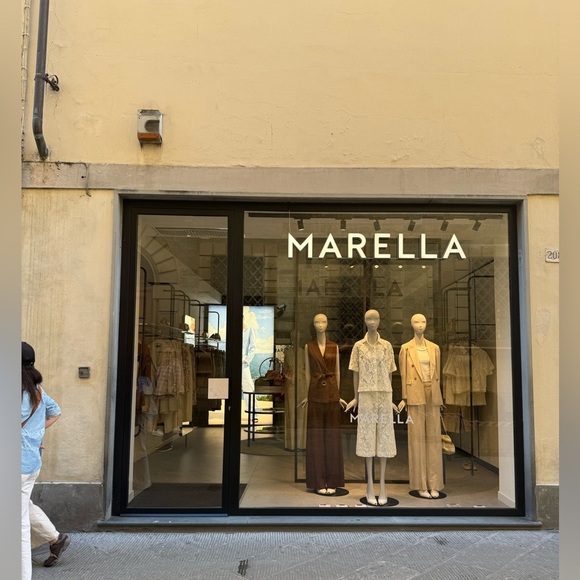 Marella MaxMara Italian Silk Blend Petal Pink Tiered Ruffle MIDI Robe Dress 10 - Picture 11 of 16